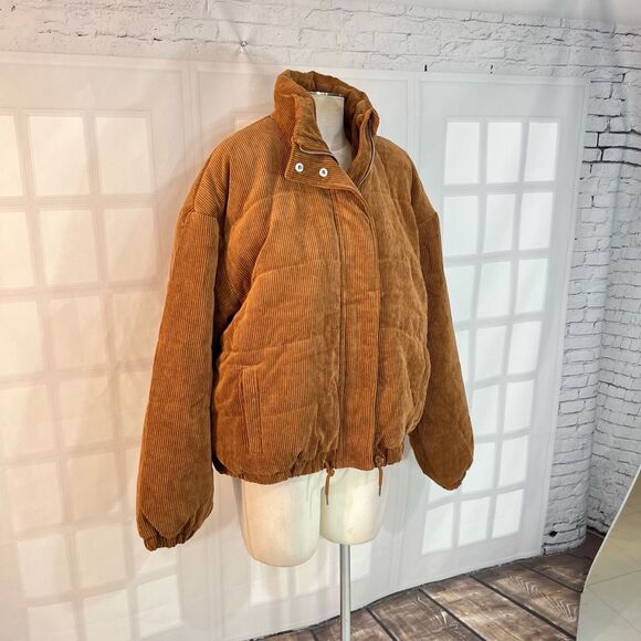 Fashion Nova NWT Camel High Neck Cover Your Tracks Puffer Jacket Size 2X - Picture 5 of 13